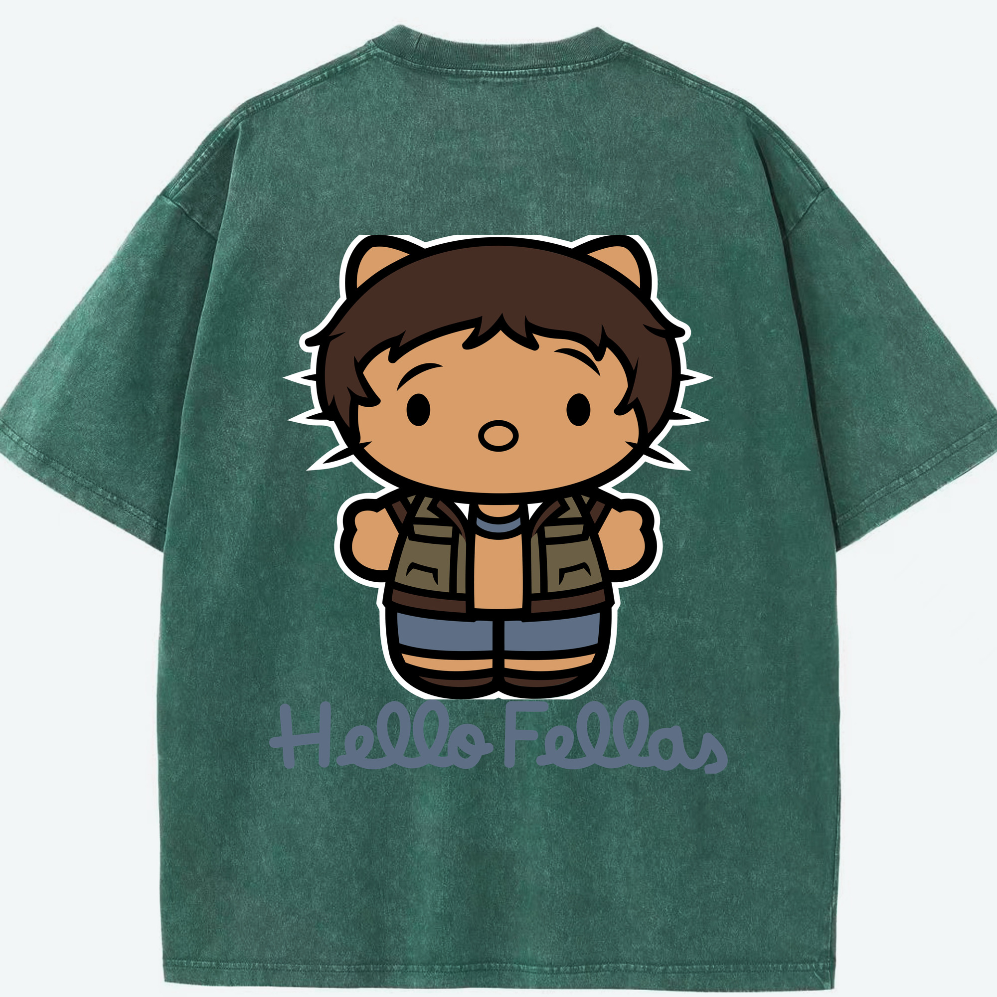 （画像用） Hello Kitty ハローキティ 綿100% ヴィンテージ風 半袖Tシャツ（背面プリント）